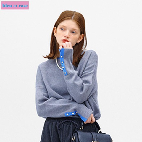 レディース　ニットプルオーバー（bleu et rose）