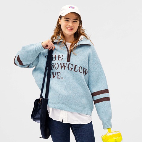 レディース　ニットプルオーバー（bleu et rose）