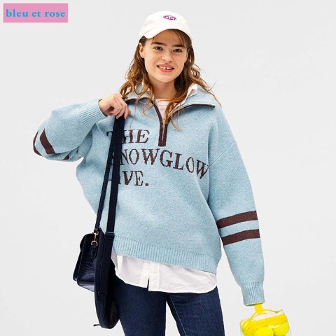 レディース　ニットプルオーバー（bleu et rose）