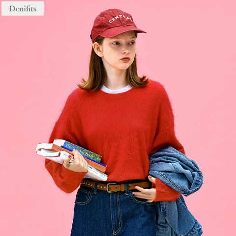 レディース　シャギーニットプルオーバー（Denifits）