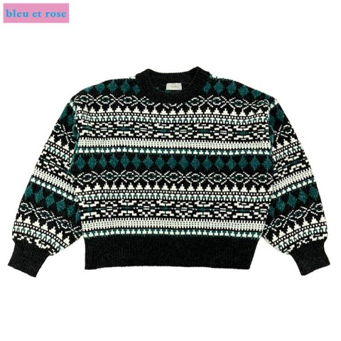 レディース　ニットプルオーバー（bleu et rose） ブラック 213