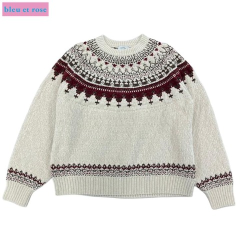 レディース　ニットプルオーバー（bleu et rose） ホワイト 211