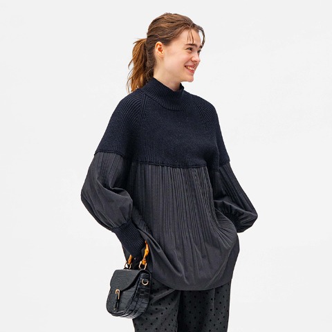 レディース　ニットプルオーバー（bleu et rose）