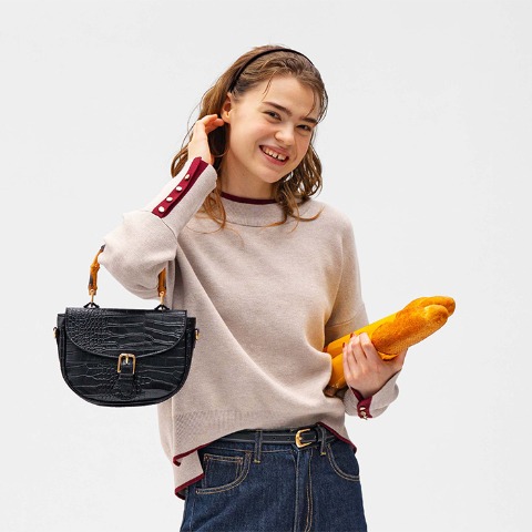 レディース　ニットプルオーバー（bleu et rose）