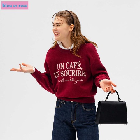 レディース　ニットプルオーバー（bleu et rose）