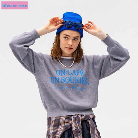 レディース　ニットプルオーバー（bleu et rose）