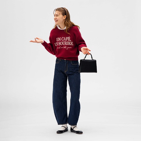 レディース　ニットプルオーバー（bleu et rose）