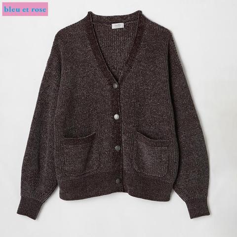 レディース　ニットカーディガン（bleu et rose）