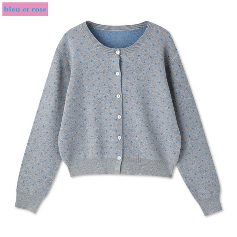 レディース　ニットカーディガン（bleu et rose）