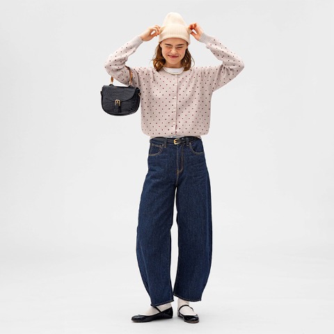 レディース　ニットカーディガン（bleu et rose）