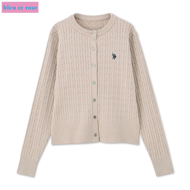 レディース ケーブルニットカーディガン（bleu et rose／U.S.POLO ASSN