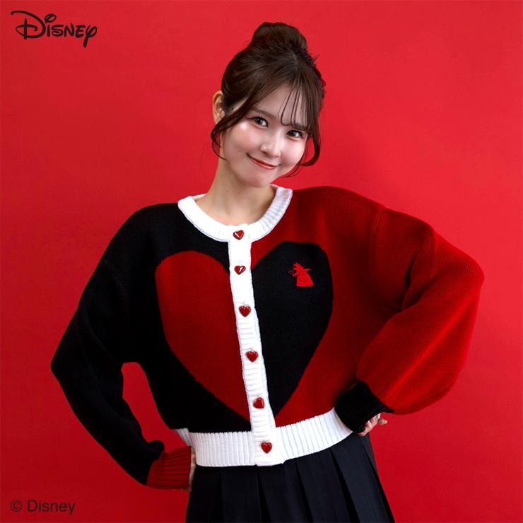 A18782 ウエアハウス へラーズカフェ レタードカーディガン 黒赤 40 レディース ニットカーディガン（やぎこ）（Disney） | アベイル