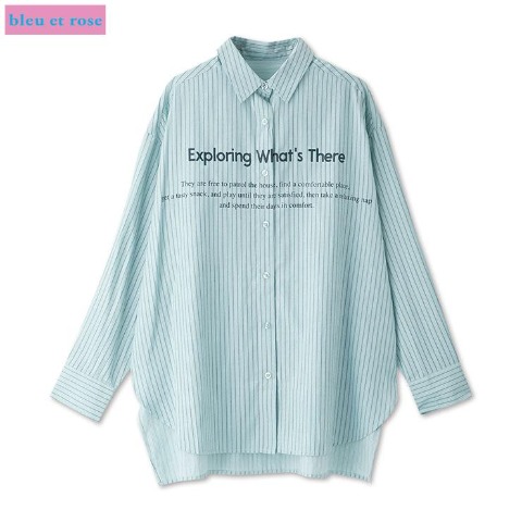 レディース　ストライプシャツ（bleu et rose）