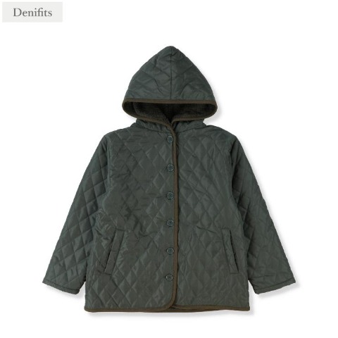 レディース　裏ボアフード付き中綿キルティングジャケット（Denifits）