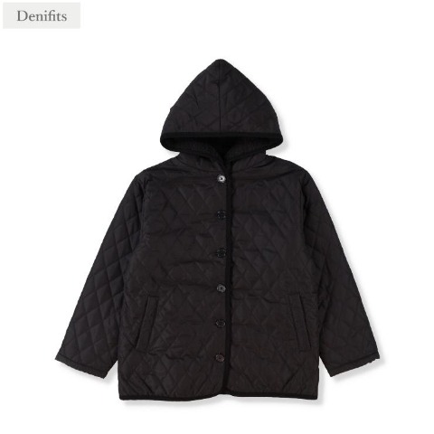 レディース　裏ボアフード付き中綿キルティングジャケット（Denifits）