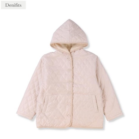 レディース　裏ボアフード付き中綿キルティングジャケット（Denifits）