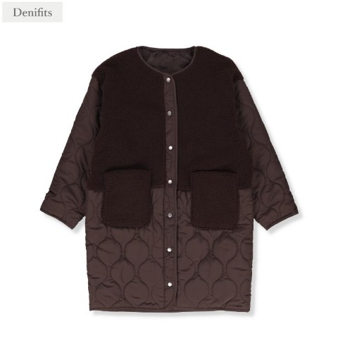 レディース　ボア切替キルトジャケット（Denifits）