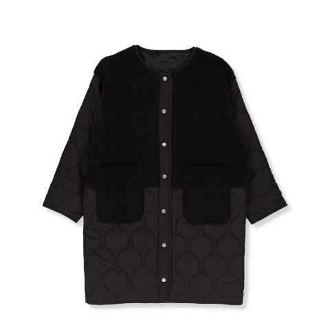 レディース　ボア切替キルトジャケット（Denifits）