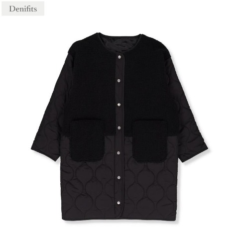 レディース　ボア切替キルトジャケット（Denifits）