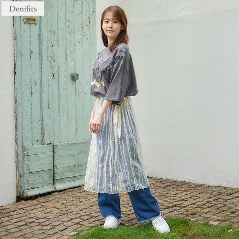 レディース　レースラップスカート（Denifits）
