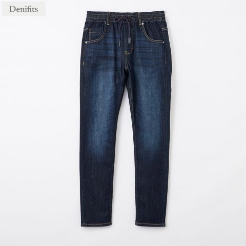レディース【M～LL】　ウエストイージーデニムパンツ（Denifits）