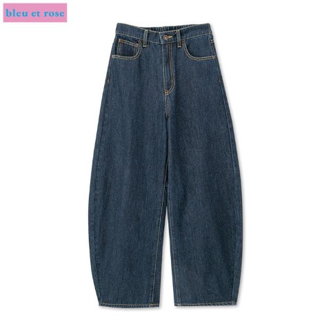 レディース　デニムカーブパンツ（bleu et rose）
