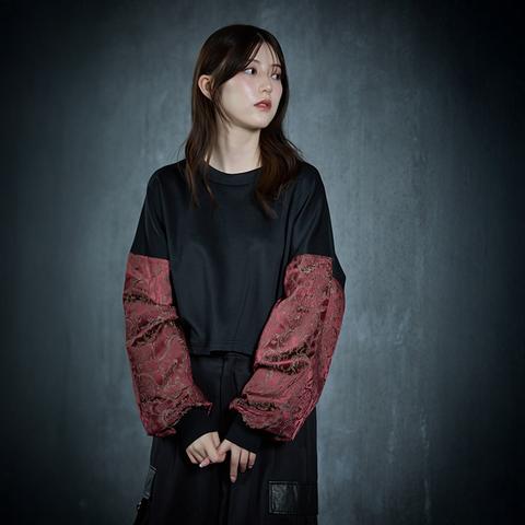 レディース　袖ジャガードプルオーバー（SUREVE BLACK）