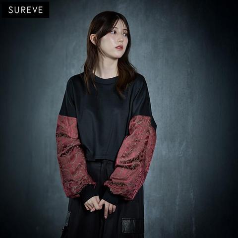 レディース　袖ジャガードプルオーバー（SUREVE BLACK）