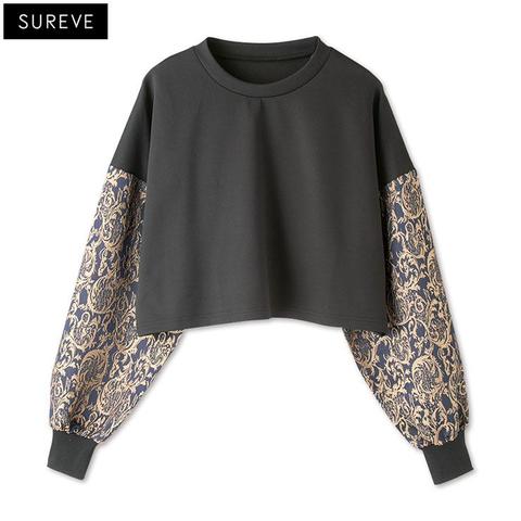 レディース　袖ジャガードプルオーバー（SUREVE BLACK）