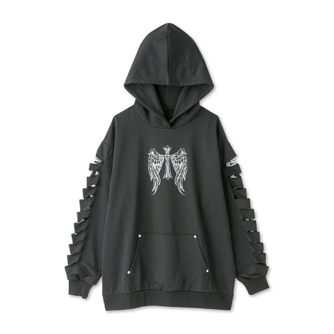 レディース　袖ダメージパーカ（RAD FOUR REAL）