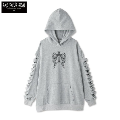 レディース　袖ダメージパーカ（RAD FOUR REAL）
