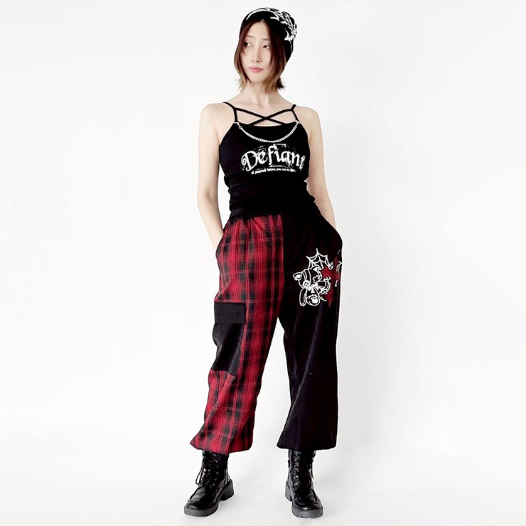 GLAVIL ジップアップ スカルキャミソール 平成ギャル 激レア AZUL BY MOUSSY | カップ付きホルターキャミソール (キャミソール