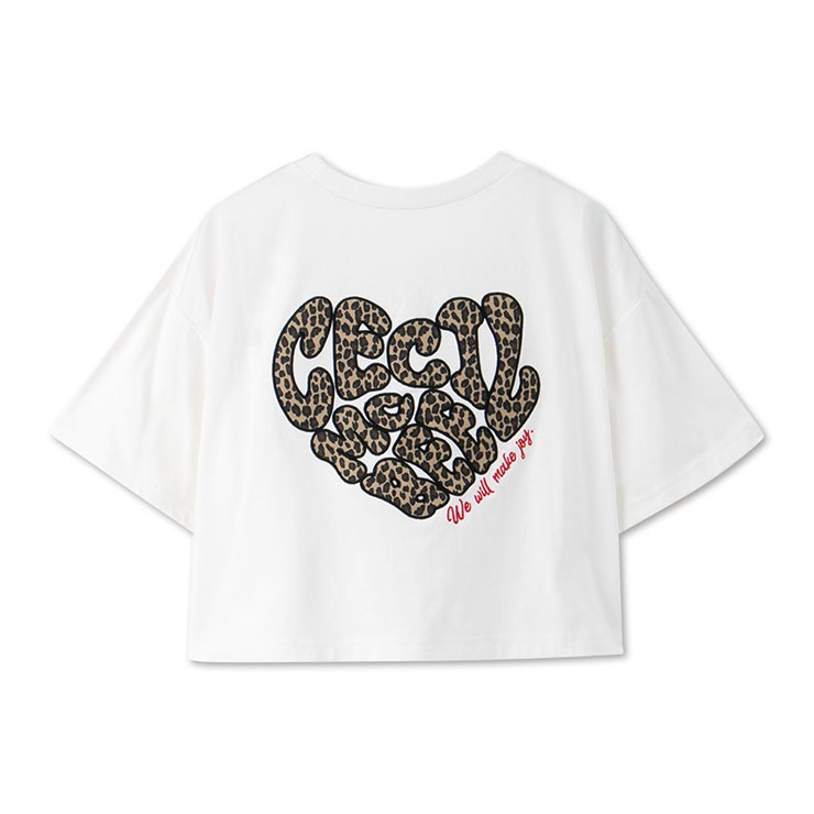 服 ハート レディース バックハートロゴT貼付けコンパクトTシャツ（CECIL McBEE