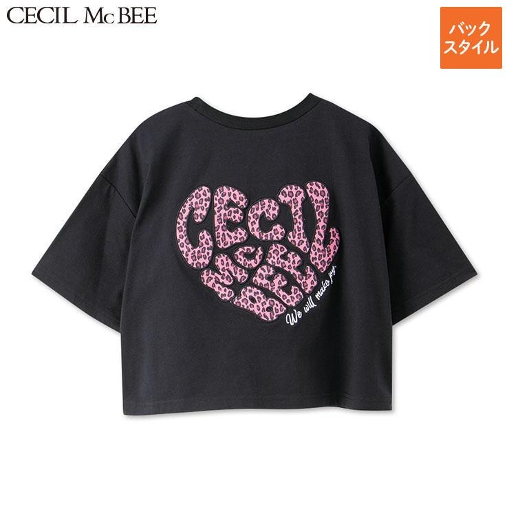 レディース バックハートロゴT貼付けコンパクトTシャツ（CECIL McBEE