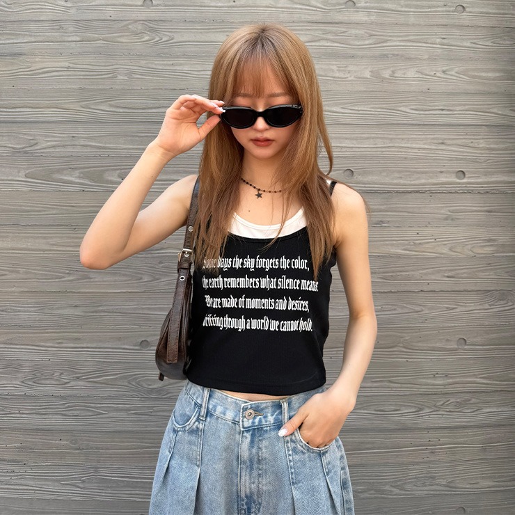 レディース レイヤードカップ付ロゴタンク（SUREVE・TikTok