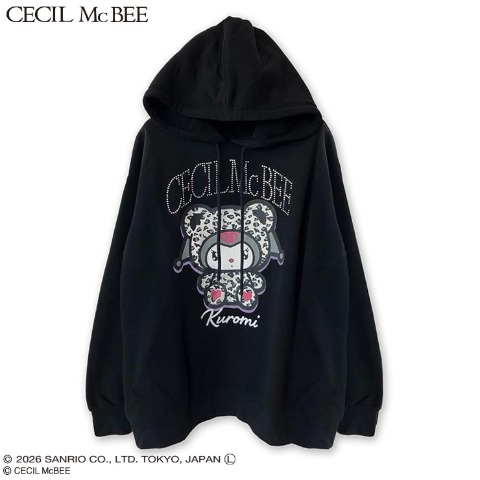 レディース　ラインストーン着ぐるみロゴパーカ（クロミ×CECIL McBEE）