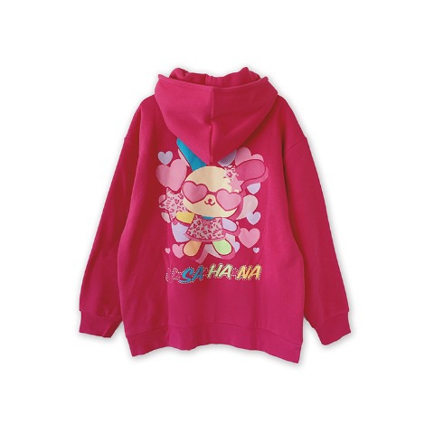 レディース　裏起毛ジップパーカ（ウサハナ）