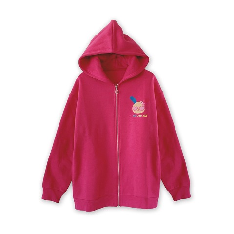 レディース　裏起毛ジップパーカ（ウサハナ）