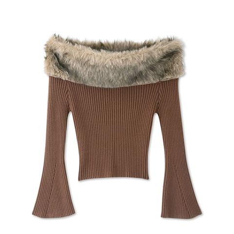 レディース　オフショルニットプルオーバー（SUREVE）