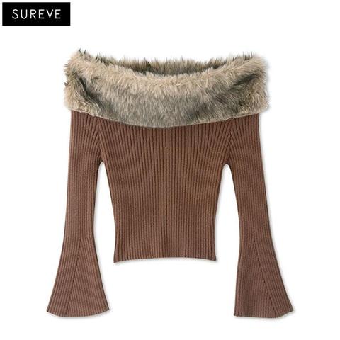 レディース　オフショルニットプルオーバー（SUREVE）