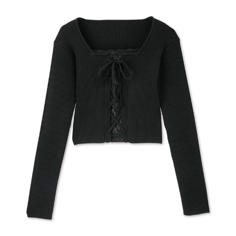 レディース　レースアップニットプルオーバー（SUREVE）