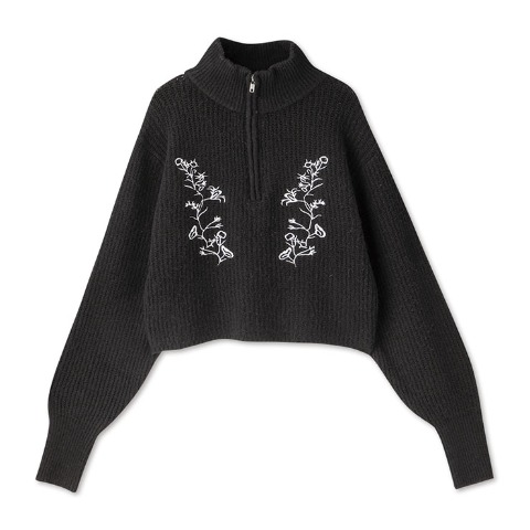レディース　ハーフジップニットプルオーバー（SUREVE BLACK）