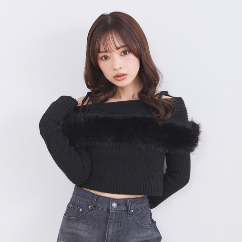 レディース　オフショルニットプルオーバー（CECIL McBEE×Vida Roseo）