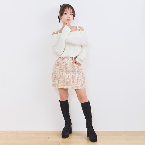 レディース　オフショルニットプルオーバー（CECIL McBEE×Vida Roseo）