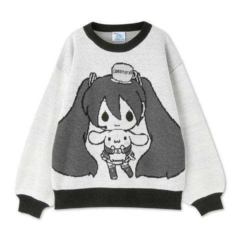 レディース　ニットプルオーバー（初音ミク×シナモロール）