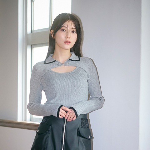 レディース　リブニットプルオーバー (SUREVE BLACK)