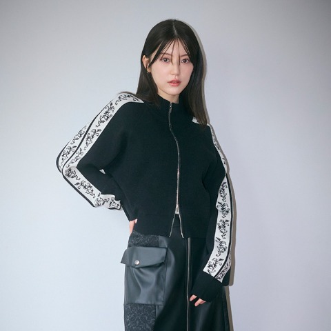 レディース　ジップニットカーディガン（SUREVE BLACK）