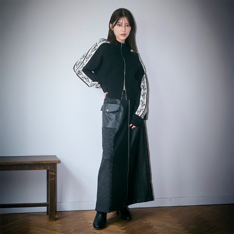 レディース　ジップニットカーディガン（SUREVE BLACK）