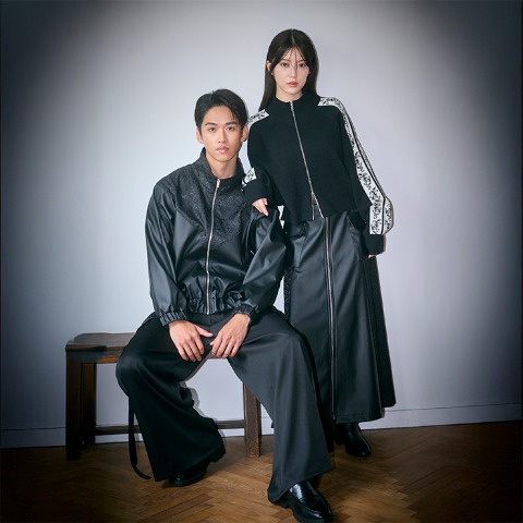 レディース　ジップニットカーディガン（SUREVE BLACK）