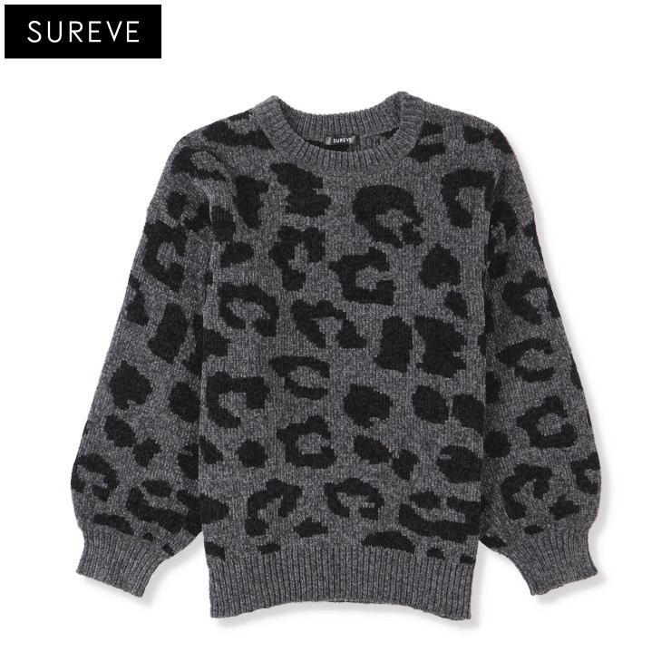レディース モールヒョウ柄ニットチュニック（SUREVE） | アベイル